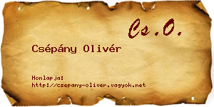 Csépány Olivér névjegykártya